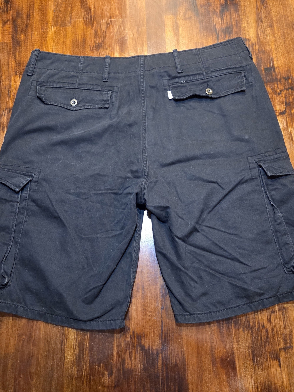 Y2K Vintage Levi's Cargo Shorts 36 Black Utility Military Skater Cyber Grunge - Picture 3 of 9
